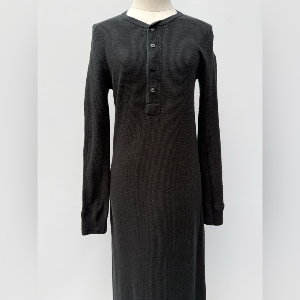 Polo Ralph Lauren Classic Waffle Knit Long Sleeves Black Maxi Dress Size Medium - Picture 2 of 11